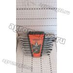 Набор ключей рожково-накидных с трещоткой 8 предм. (8,10,12,13,14,15,17,19 мм) пласт. держатель